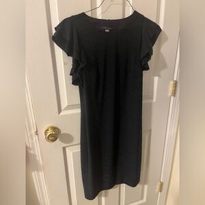 Tommy Hilfiger Black Midi Dress with Ruffle Sleeves